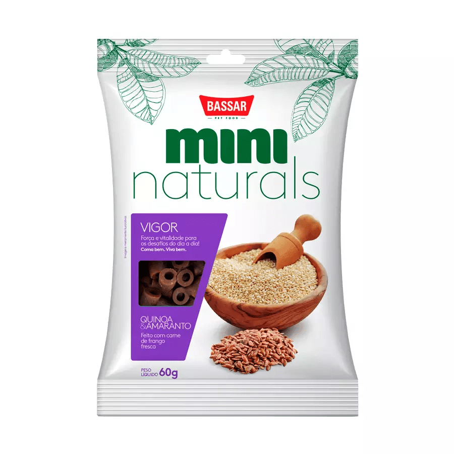 Snack Bassar Mini Naturals para Cães Quinoa e Amaranto 60g - Dr. Gazeto